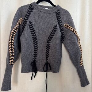 Lé AL.X gray wool blend knit sweater small.